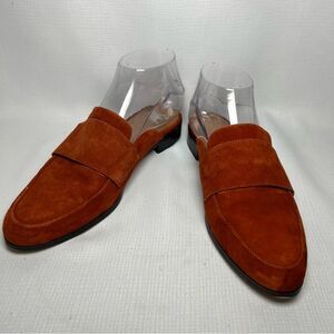Halogen Saffron Mules Women's Size 8.5 Slip Ons Suede Rust Color Leather Upper